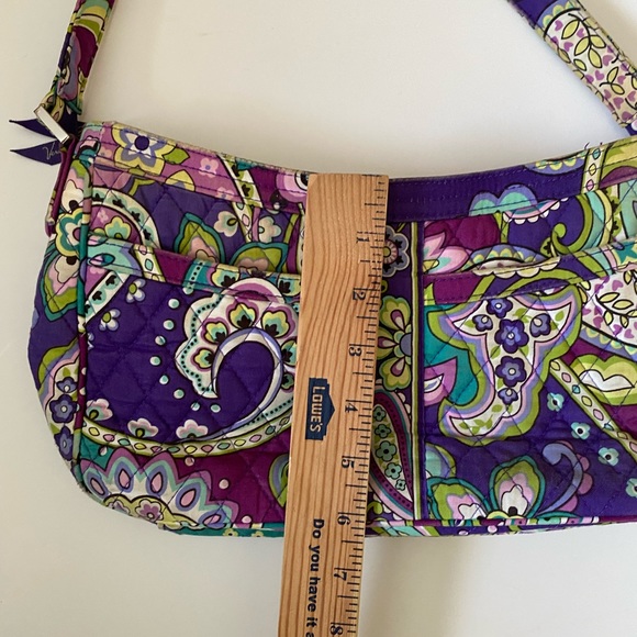Vera Bradley Paisley Print Purse Zippered Closure Purple and Teal - Picture 4 of 16